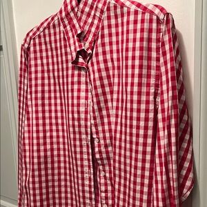 Chic Red and White Checkered Women's Blouse